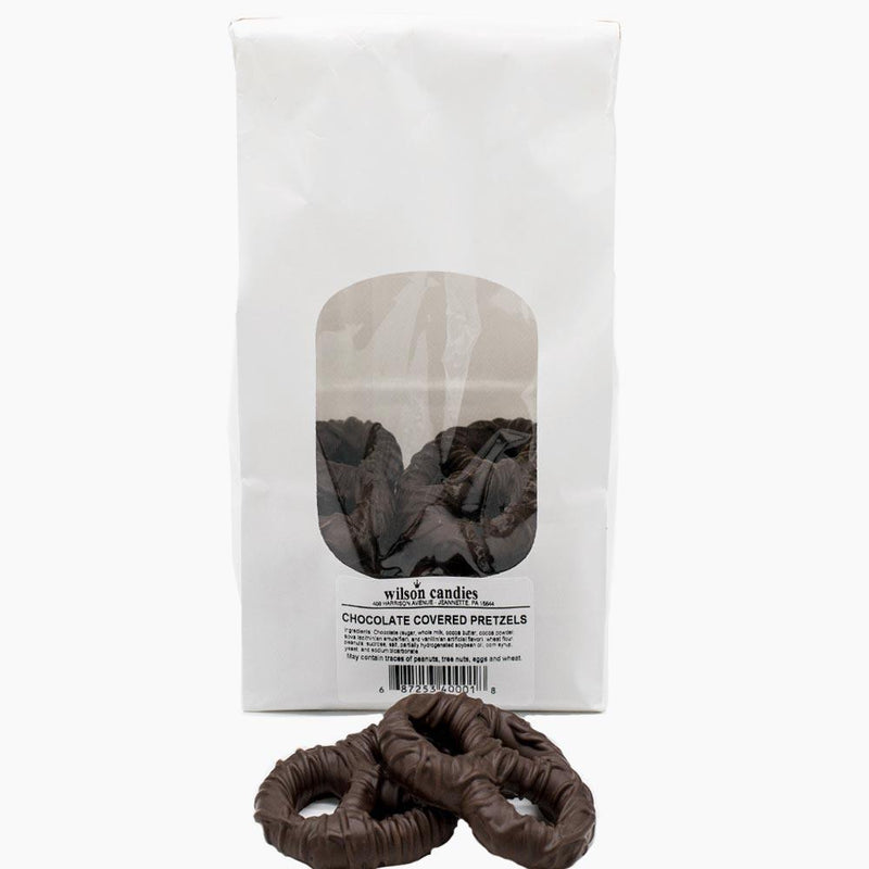 Wilson Candy Dark Chocolate Covered Pretzel Twists - 8 oz. Bag